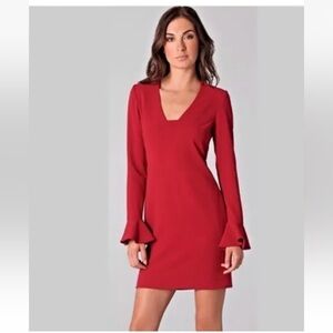 Diane Von Furstenberg‎ Hazina Red Dress Bell Sleeve Womens Size 0 (875)